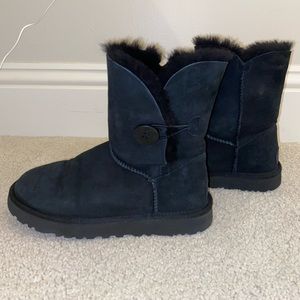 UGG BAILEY BUTTON II BLACK BOOTS